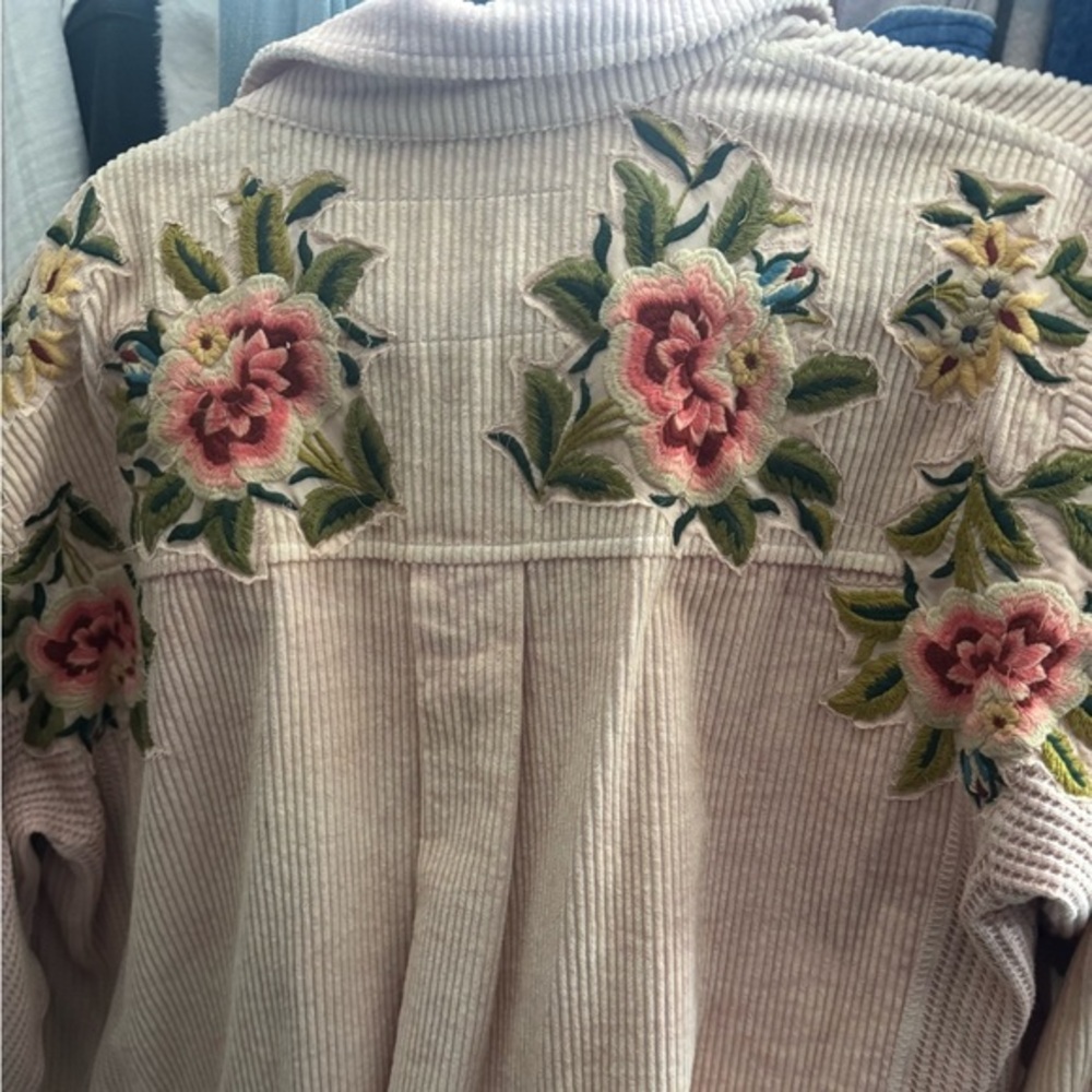 WE THE FREE Corduroy Button-Up Shacket with GORGEOUS embroidery & fun details🌺